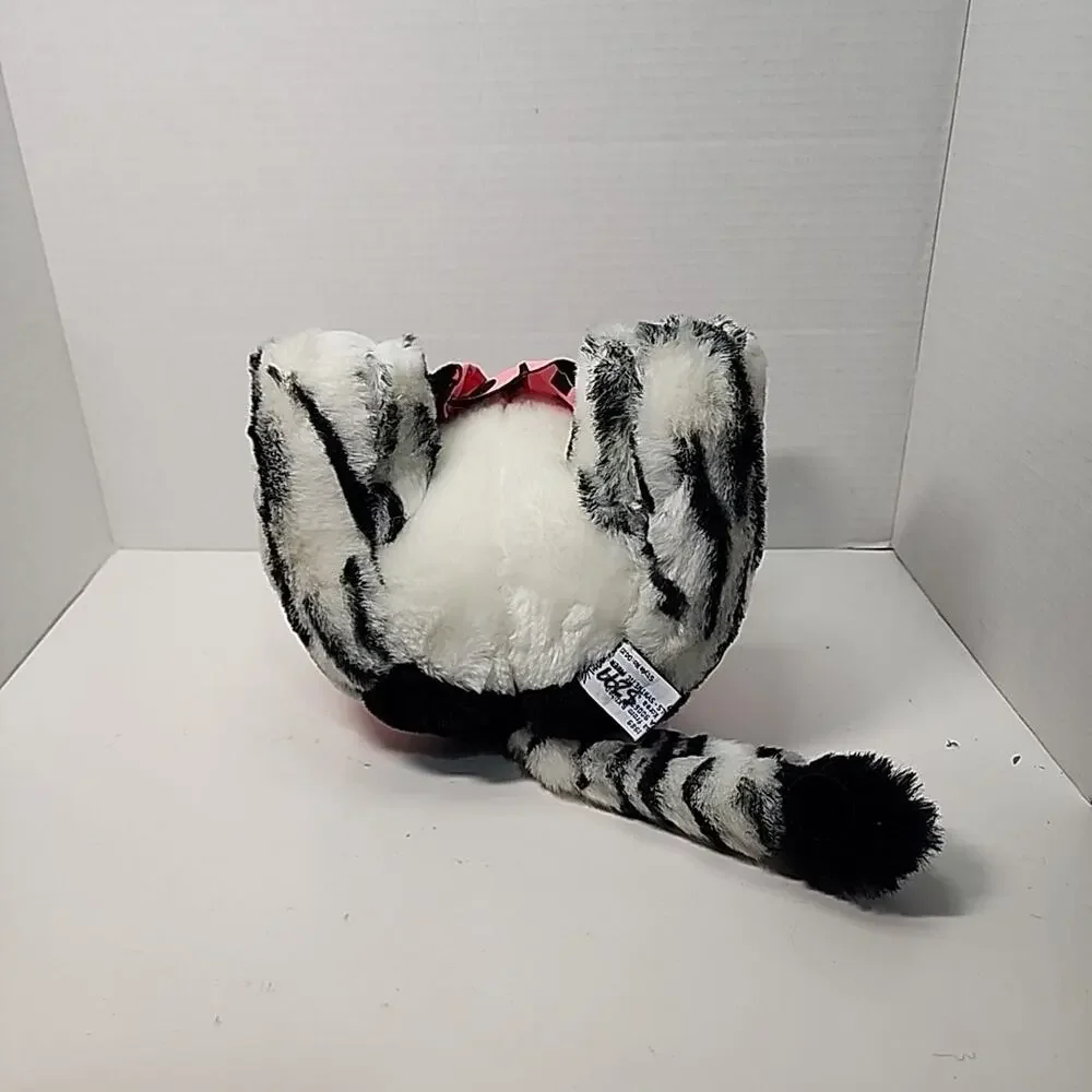 1989 Bernard Kliban Star Shine Hawaiian Aloha Fat Cat Gray & Black Plush Tag 9”
